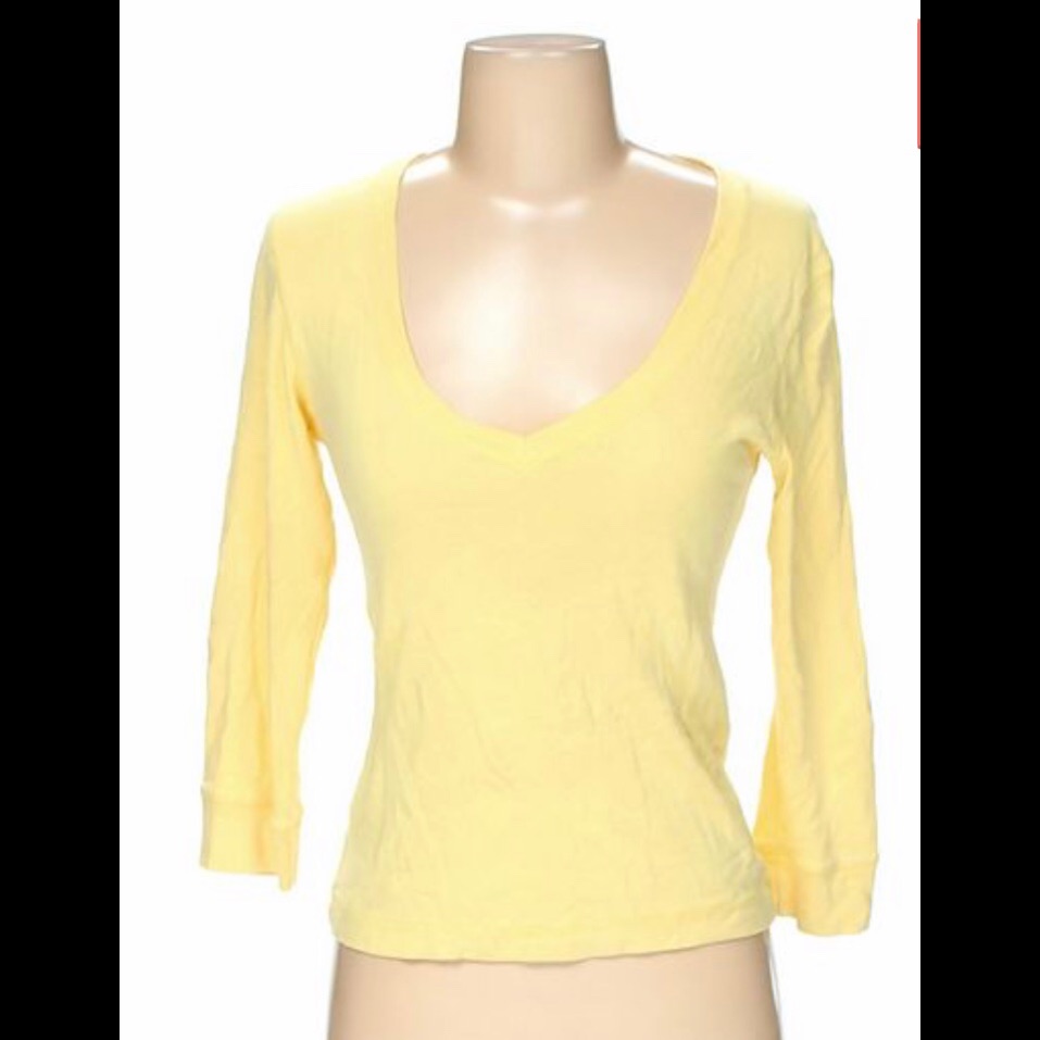 J.Crew,Yellow 3/4 Long Sleeves Top. Size M.